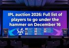 IPL auction 2026: A complete list of players who will be up for bid on December 16
