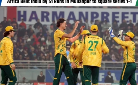 IND vs SA 2nd T20I Highlights: Quinton de Kock Shines as South Africa Beat India by 51 Runs in Mullanpur to square series 1-1