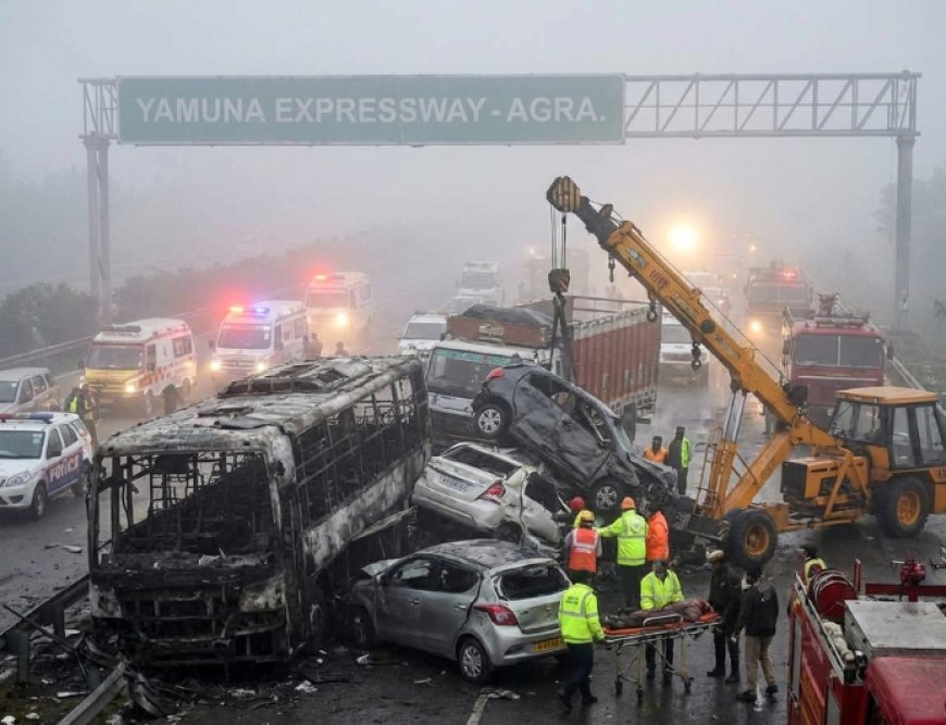 Delhi–Agra Expressway Pile-Up: 13 Dead and 70 injures  in Heavy Fog