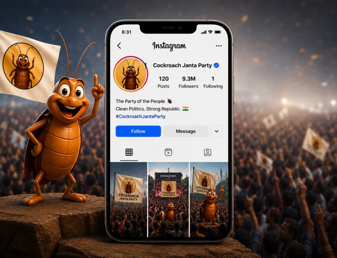 New Social Media Sensation: Cockroach Janta Party Tops BJP Online